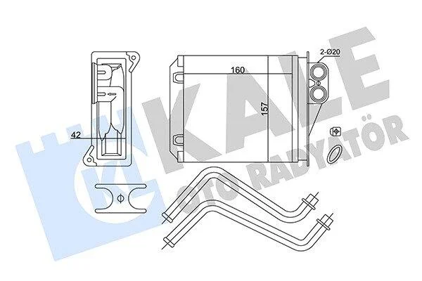 DB Радіатор опалення Sprinter 06-,VW Crafter 06- KALE 352175 (фото 1)
