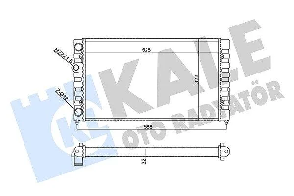 VW Радіатор сист. охолодження Golf III 1.6 91- KALE 355605 (фото 1)
