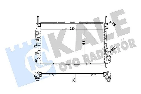 FORD радіатор охолодження Mondeo III 2.0/3.0i/TDCi 00- KALE 356400 (фото 1)