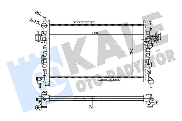OPEL радіатор охолодження Combo Tour, Corsa C 1.3CDTi 03- KALE 356875 (фото 1)