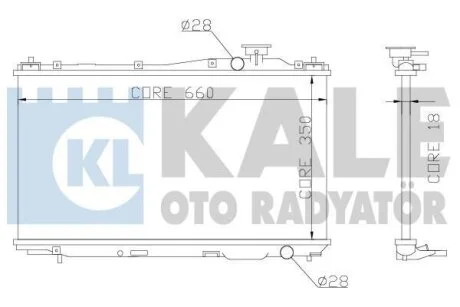 HONDA радіатор охолодження Civic VII 1.4/1.7 01- KALE 357000