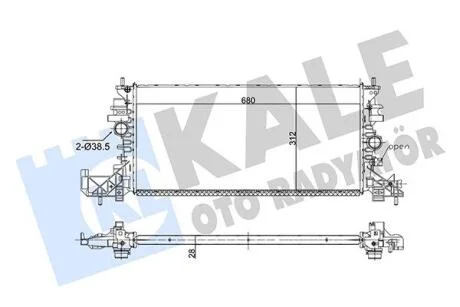 OPEL радіатор охолодження (608*312*28) Astra K (мкп) 15- KALE 357255
