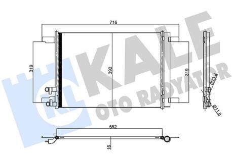 VW Радіатор кондиціонера (конденсатор) з осушувачем Audi A3, Golf VII, Passat, Touran, Skoda Octavia IV, SuperB III KALE 357395