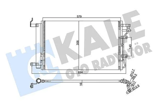 KIA Радіатор кондиціонера (конденсатор) Cerato I 04- KALE 358245 (фото 1)