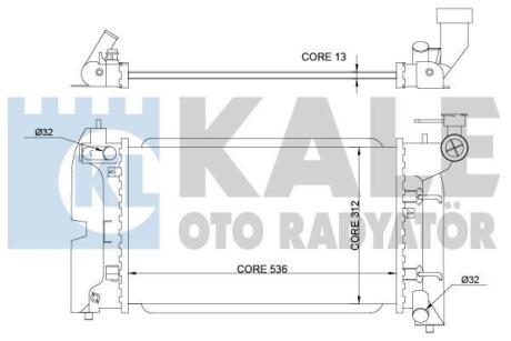 TOYOTA Радіатор сист. охолодження двиг. (механіка) Corolla 1.4/1.6 01- Kale 366200