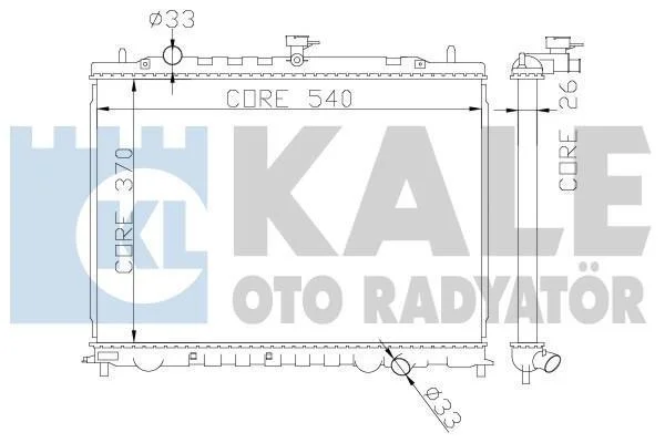 KIA Радіатор охолодження двиг. Rio II 1.5CRDi 05- KALE 374300 (фото 1)