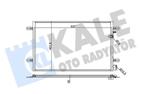 VW Радіатор кондиціонера (конденсатор) Audi A6 04- Kale 375300