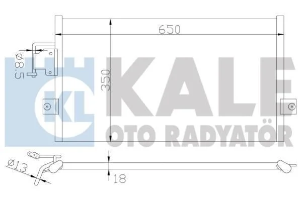 HYUNDAI Радіатор кондиціонера (конденсатор) Coupe, Lantra II 95- KALE 379700 (фото 1)