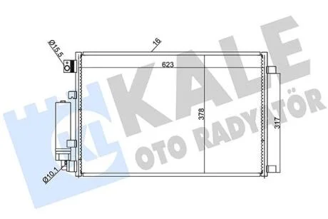 NISSAN Радіатор кондиціонера (конденсатор) без осушувача Qashqai 1.6/2.0 07- KALE 388600