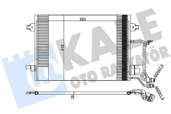 VW Радіатор кондиціонера (конденсатор) Audi A4, Passat KALE 390800 (фото 1)