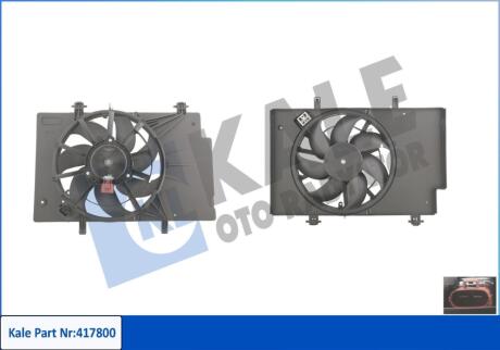 FORD Вентилятор радіатора B-Max, Fiesta VI 1.25/1.6 08- Kale 417800