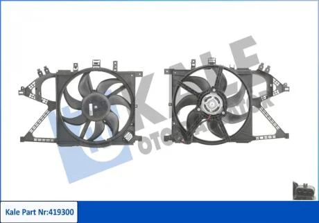 OPEL Вентилятор радіатора Combo Tour,Corsa C 1.3CDTI/1.7DI 00- KALE 419300