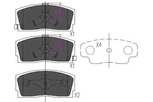 PARTS DAIHATSU Тормозные колодки передн.Applause 89- KAVO KBP1501 (фото 1)