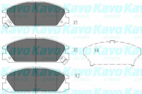 PARTS MITSUBISHI Гальмівні колодки передн.L200,L300,Pajero I,II KAVO KBP-2020