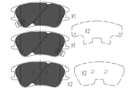 PARTS HYUNDAI гальмівні колодки передн.Atos 99- KAVO KBP3009