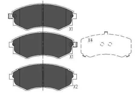PARTS HYUNDAI Тормозн.колодки передн.Lantra,Sonata II,III,SsangYong Korando,Musso 88- KAVO KBP3027