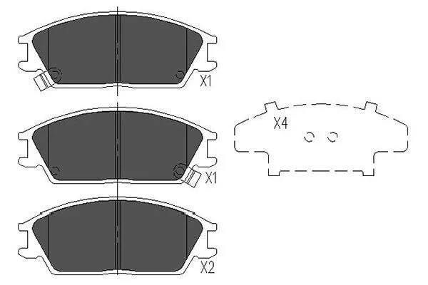 PARTS HYUNDAI гальмівні колодки дискові Accent,Getz,Lantra,Honda,Mitsubishi KAVO KBP3033 (фото 1)