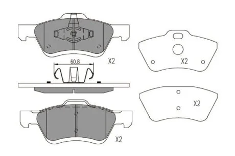 PARTS MAZDA Гальмівні колодки передн. TRIBUTE 04-, FORD MAVERICK 01- KAVO KBP4564