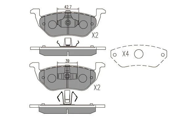 PARTS MAZDA Тормозные колодки задн. Tribute 04- KAVO KBP4568 (фото 1)