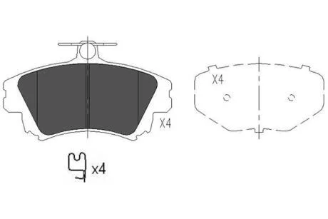 PARTS MITSUBISHI Гальмівні колодки передні Carisma,Colt 95- KAVO KBP5519