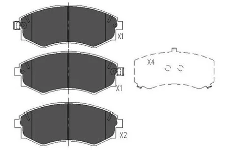 PARTS гальмівні колодки перед. HYUNDAI Lantra, Sonata KIA Magentis 00- KAVO KBP7504
