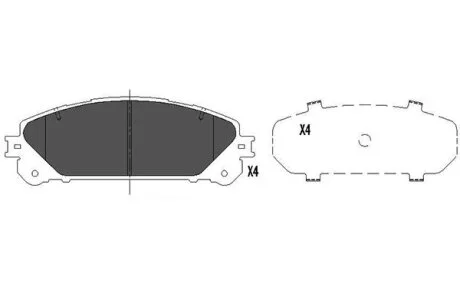 Комплект гальмівних накладок, дискове гальмо KAVO KBP9116