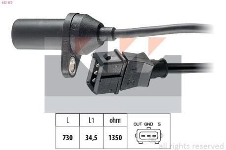 Датчик р/вала, к/вала (аналог EPS 1.953.157/Facet 9.0157) KW 453 157