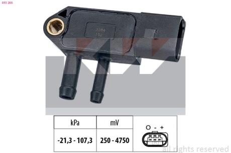 Датчик тиску вихлопних газів (аналог EPS 1.993.266/Facet 10.3266) KW 493 266