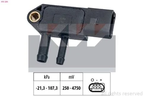 Датчик тиску вихлопних газів (аналог EPS 1.993.266/Facet 10.3266) KW 493 266
