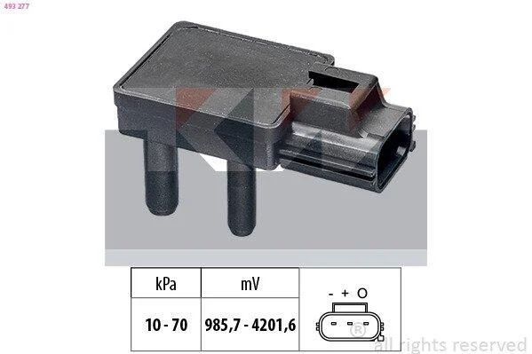 Датчик тиску вихлопних газів (аналог EPS 1.993.277/Facet 10.3277) KW 493 277 (фото 1)