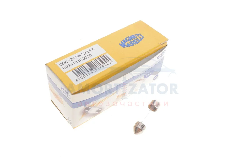 Лампа допоміжн. освітлення C5W 12V 5W SV8.5-8 (вир-во Magneti Marelli) MAGNETI MARELLI 009418100000 (фото 1)