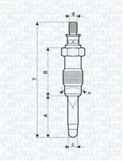 Свічка розжарювання MERCEDES, LANCIA, HONDA, FORD [] MAGNETI MARELLI 062587001304