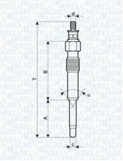 Свічка розжарювання PEUGEOT, CITROEN, PUNTO [] MAGNETI MARELLI 062900007304