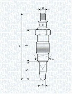 Свічка розжарювання ESCORT,FIESTA, MONDEO [] MAGNETI MARELLI 062900008304