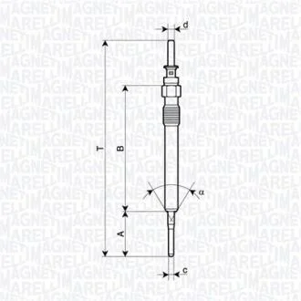 Свічка розжарювання (керамічна) BMW 3 E90 316d/318d 07- MAGNETI MARELLI 062900130304