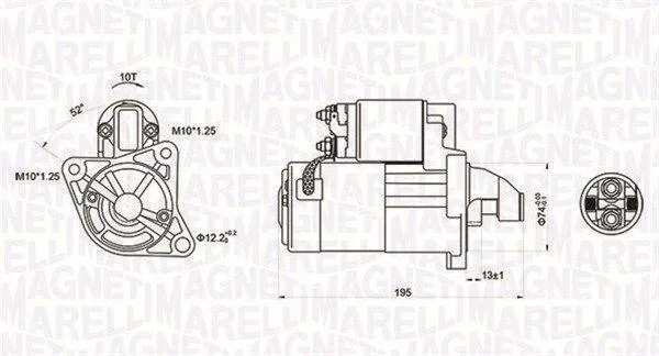 MAZDA Стартер 323 VI 98-, 626 IV 91-, PEUGEOT MAGNETI MARELLI 063721096010 (фото 1)