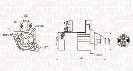 MAZDA Стартер 323 VI 98-, 626 IV 91-, PEUGEOT MAGNETI MARELLI 063721096010