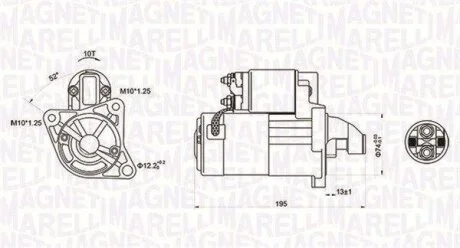 MAZDA Стартер 323 VI 98-, 626 IV 91-, PEUGEOT MAGNETI MARELLI 063721096010