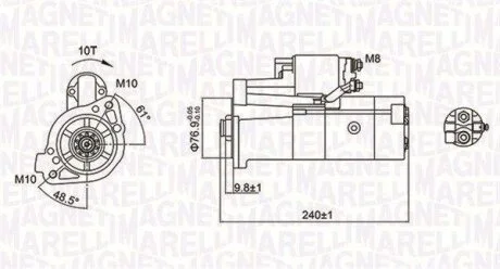 MITSUBISHI Стартер PAJERO II 94-, PAJERO III 00-, PAJERO IV 07- MAGNETI MARELLI 063721221010