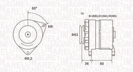 Генератор FORD FIESTA II -93 MAGNETI MARELLI 063735060010