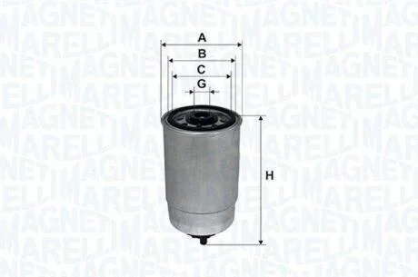 JEEP Фільтр палива CHEROKEE 2.8 CRD 4x4 08-, COMPASS 2.2 CRD 11-, CHRYSLER GRAND VOYAGER V 2.8 CRD 07- MAGNETI MARELLI 153071760647