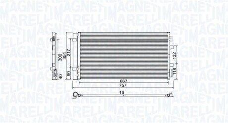Радіатор кондиціонера MEGANE III, FLUENCE, SCENIC MAGNETI MARELLI 350203762000