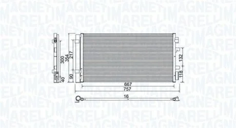 Радіатор кондиціонера MEGANE III, FLUENCE, SCENIC MAGNETI MARELLI 350203762000
