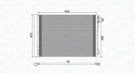 Конденсатор, система кондиціонування повітря MAGNETI MARELLI 350203781000