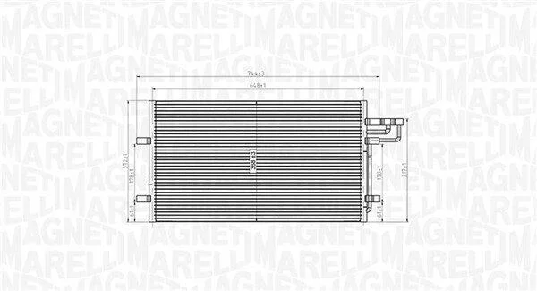 Конденсатор, система кондиціонування повітря MAGNETI MARELLI 350203915000 (фото 1)