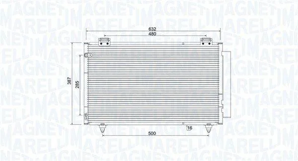TOYOTA Радіатор кондиціонера (конденсатор) COROLLA 1.4-2.0 01- MAGNETI MARELLI 350203925000 (фото 1)