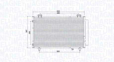 TOYOTA Радіатор кондиціонера (конденсатор) COROLLA 1.4-2.0 01- MAGNETI MARELLI 350203925000