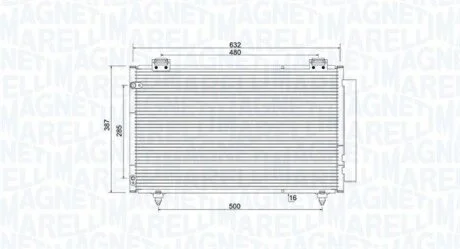 TOYOTA Радіатор кондиціонера (конденсатор) COROLLA 1.4-2.0 01- MAGNETI MARELLI 350203925000