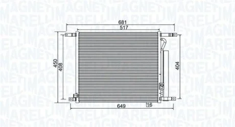 CHEVROLET радіатор кондиціонера (конденсатор) з осушувачем Aveo 08- MAGNETI MARELLI 350203966000