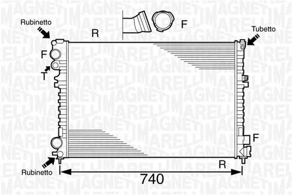 CITROEN Радиатор охлаждения Evasion,Jumpy,Fiat Scudo,Peugeot 806,Expert 1.9TD/2.0HDI MAGNETI MARELLI 350213102700 (фото 1)